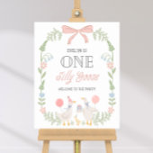 Poster Une oie sotte Floral Bow rose Anniversaire Bienven