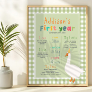Poster Une Oie sotte Première année Anniversaire Jalon