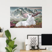 Poster Une orignale blanche dans le mont (Bureau à domicile)
