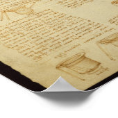 Poster Une page du Codex Leicester, 1508-12 (Coin)