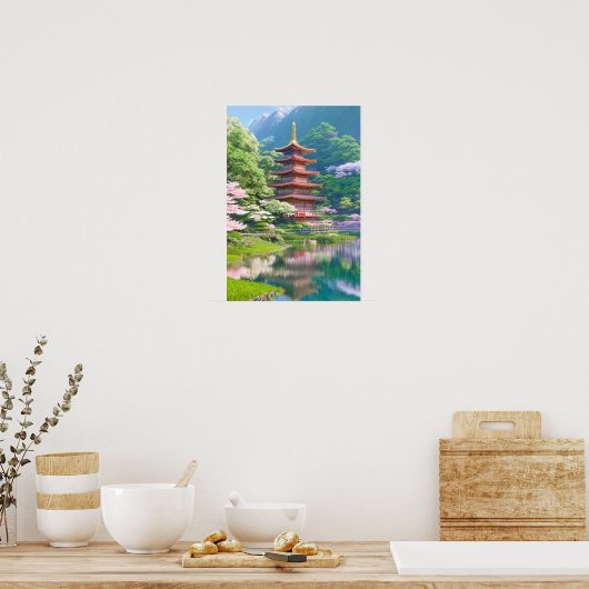 Poster Une Pagode Majestueuse En Bois (Cuisine)