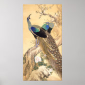 Poster Une paire de paons au printemps, Imao Keinen (Devant)