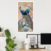 Poster Une paire de paons au printemps, Imao Keinen (Bureau à domicile)