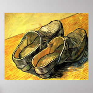 Poster Une paire de sabots en cuir par Vincent van Gogh
