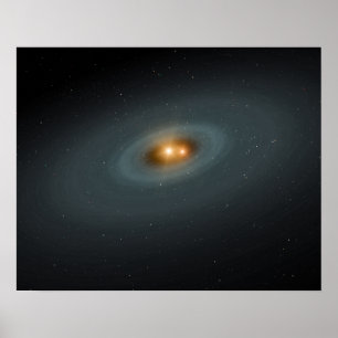 Poster Une paire d'étoiles serrée et un disque environnan