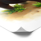 Poster Une peinture numérique d'un jeune buffle mignon d' (Coin)