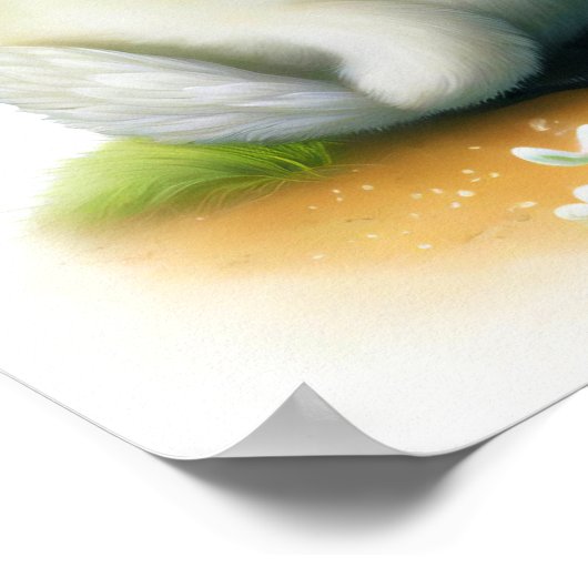 Poster Une peinture numérique d'un jeune mignon cygne (Coin)