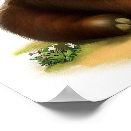 Poster Une peinture numérique d'un joli boeuf musqué (Coin)