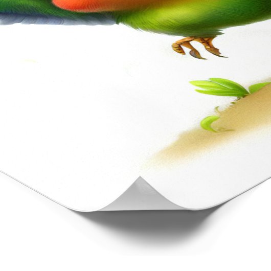 Poster Une peinture numérique d'un joli Jenday Conure (Coin)