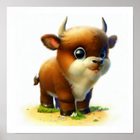 Une peinture numérique d'un joli jeune Ox