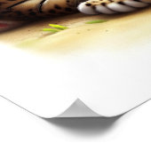 Poster Une peinture numérique d'un mignon petit léopard (Coin)