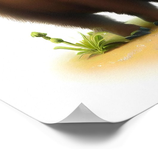 Poster Une peinture numérique d'une jeune mignonne folle (Coin)