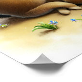 Poster Une peinture numérique d'une jeune mignonne Vicuna (Coin)