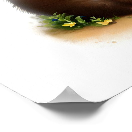 Poster Une peinture numérique d'une jolie javelina (Coin)