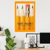 Poster Une pensée crayon (Bureau à domicile)