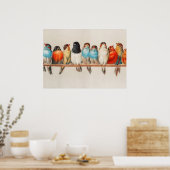 Poster Une perche d'oiseaux, 1880 par Hector Giacomelli (Cuisine)