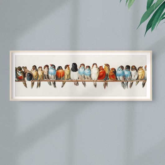 Poster Une perche d'oiseaux Illustration de la perche Vin