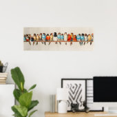 Poster Une perche d'oiseaux reix (Bureau à domicile)