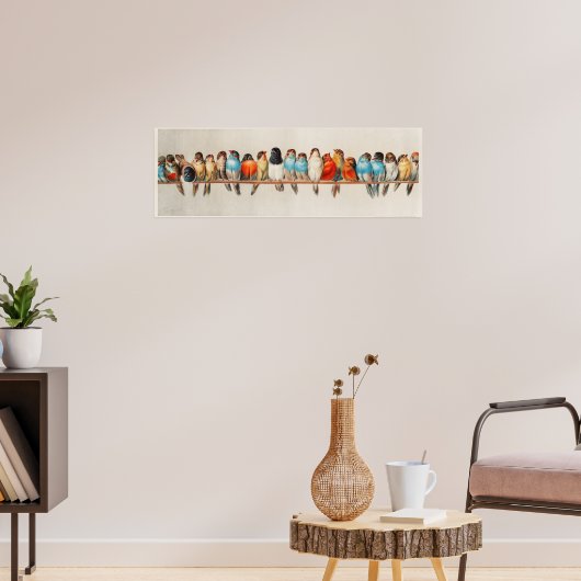 Poster Une perche d'oiseaux reix (Salon 3)