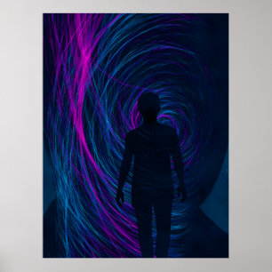 Poster Une personne se retrouve perdue dans l'algorithme