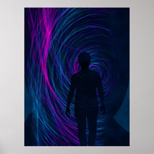 Poster Une personne se retrouve perdue dans l'algorithme (Devant)