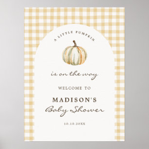 Poster Une petite Baby Shower carreaux de Pompier