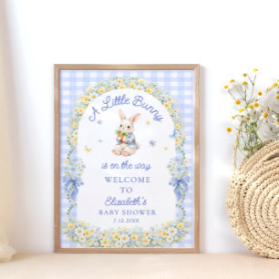 Poster Une petite bunny est en route Baby Shower Bienvenu