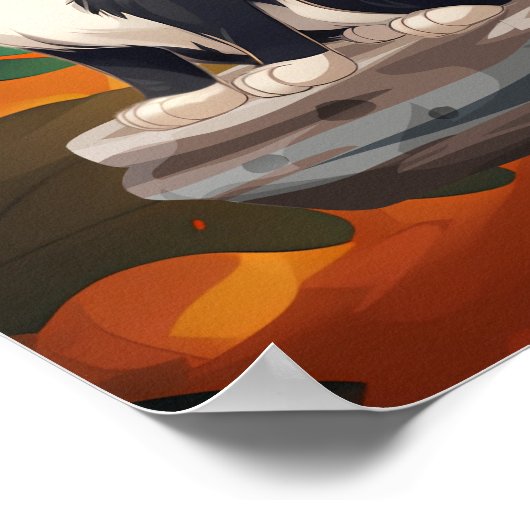 Poster Une petite fille et ses deux chats (Coin)