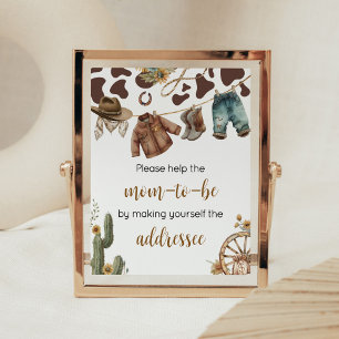Poster Une petite station d'enveloppe de Baby shower Cowb