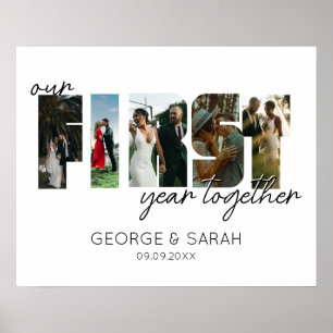 Poster Une photo du premier anniversaire de mariage après