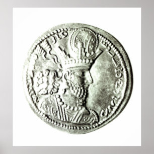 Poster Une pièce de monnaie dépeignant le profil de