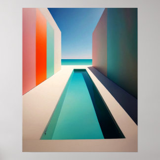 Poster Une piscine d'eau minimaliste