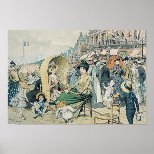 Poster Une plage élégante, 1887 (Devant)