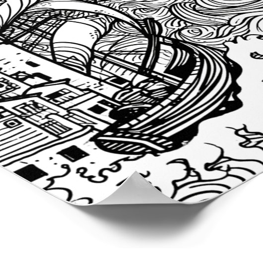 Poster une plage tranquille hamac imprimer (Coin)