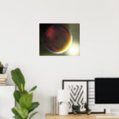 Poster Une planète nuageuse comme Jupiter qui orbite (Bureau à domicile)