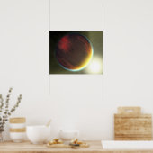 Poster Une planète nuageuse comme Jupiter qui orbite (Cuisine)