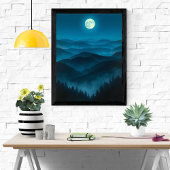 Poster Une Pleine lune lumineuse