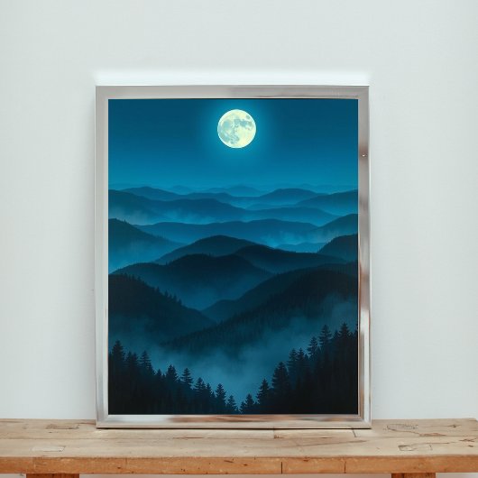 Poster Une Pleine lune lumineuse