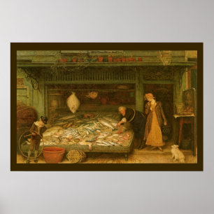 Poster Une poissonnerie par Frederick Walker