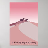 Poster Une Première Étape Commence Un Voyage, Desert Pink (Devant)