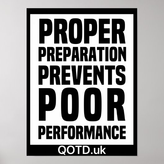 Poster Une Préparation Appropriée Empêche Les Performance (Devant)