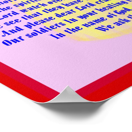 Poster Une Prière Pour Nos Soldats (Coin)