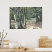 Poster Une promenade dans les bois : Gravure d'arbre pers (Cuisine)