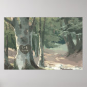 Poster Une promenade dans les bois : Gravure d'arbre pers (Devant)