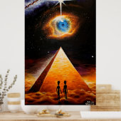 Poster Une pyramide sous l'oeil cosmique de dieu (Cuisine)
