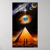 Poster Une pyramide sous l'oeil cosmique de dieu (Devant)