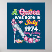Poster Une Reine Est Née En Juillet 1974 Joyeux 48E Anniv (Devant)