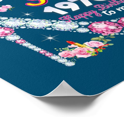 Poster Une Reine Est Née En Juillet 1976 Joyeux 46ème Ann (Coin)