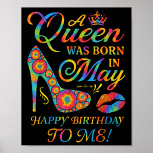 Poster Une Reine Est Née En Mai Joyeux Anniversaire Pour