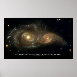 Poster Une rencontre de pâturage entre deux galaxies en